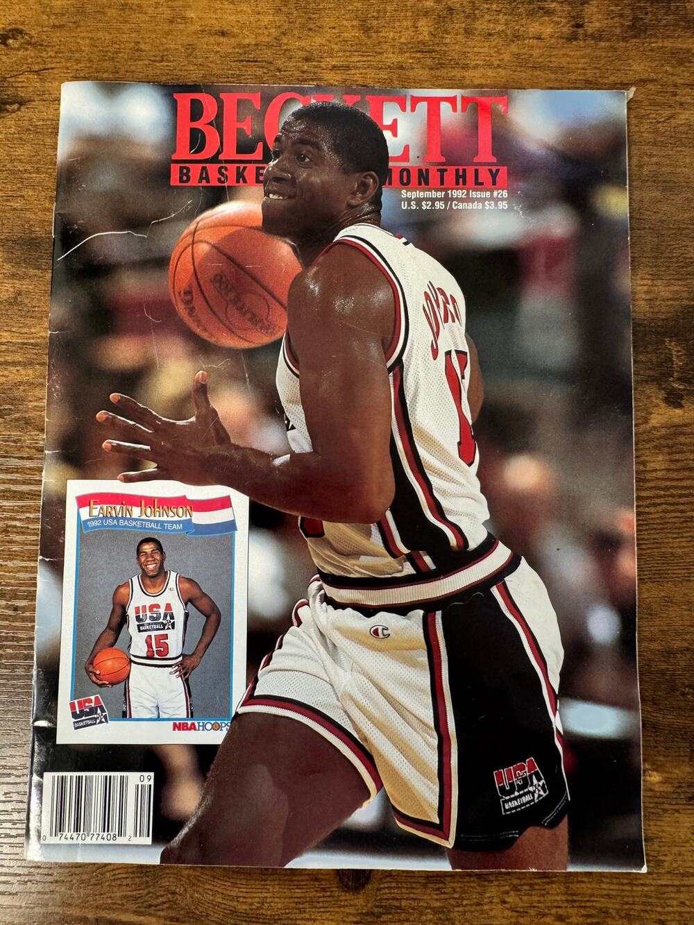 Vintage Beckett Basketball Monthly September 1992 #26 | Magic Johnson Dream Team